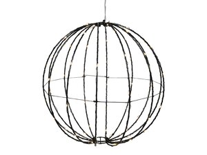 Bol zwart 28cm 80goudLED 3xAA IP44 timer