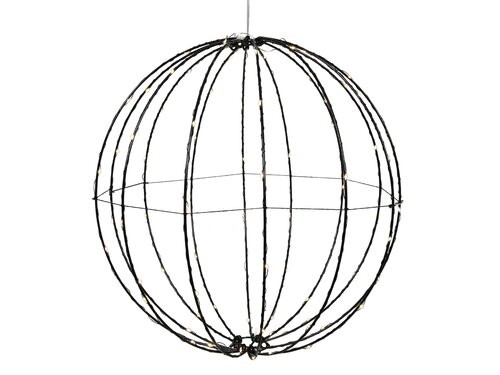 Bol zwart 38cm 90goudLED timer 3xAA