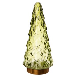 Glazen kerstboompje glas groen - H 24,5 x D 10,5 cm - afbeelding 4