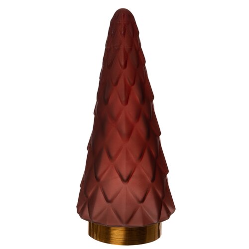 Glazen kerstboompje glas mat bordeaux - H 24,5 x D 10,5 cm - afbeelding 4