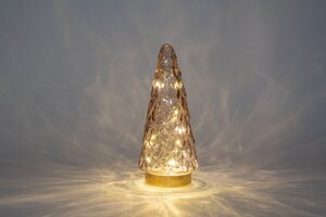 Glazen kerstboompje glas roze - H 24,5 x D 10,5 cm - afbeelding 5
