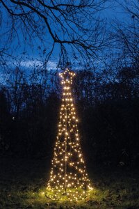 Vlaggenmast kerstboom incl. paal met 236 LED klassiek warm - D 70 x H 200 cm - afbeelding 1
