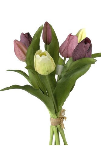 Bosje kunsttulpen mauve mix - H 30 cm