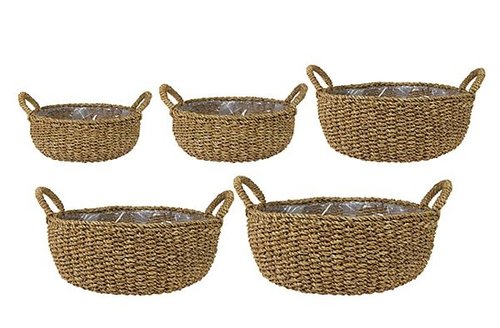 Bowl set van 5 Loek naturel D50 H20