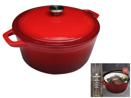 Braadpan gietijzer rood Ø24cm 4,5L