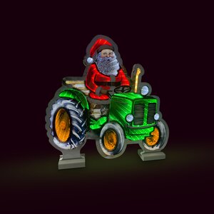 Brightside Infinity light Day&Night Kerstman op tractor B 40 x H 40 cm - afbeelding 2