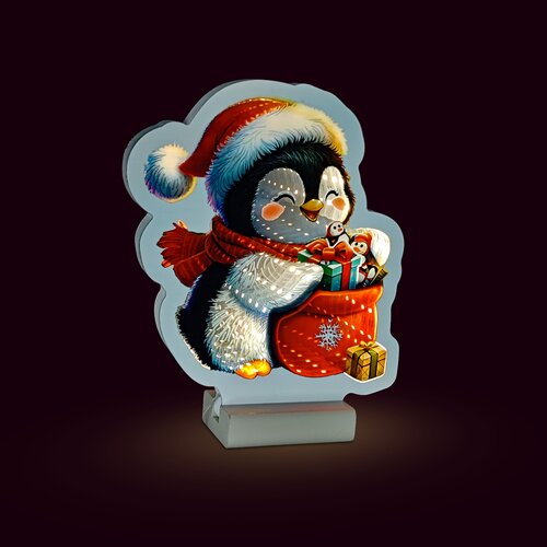 Brightside Infinity light Day&Night Penguin met cadeaus B 18 x H 20 cm - afbeelding 2