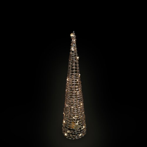 Brightside LED-kegel glittergoud - 30 lampjes - Ø 16 x H 60 cm