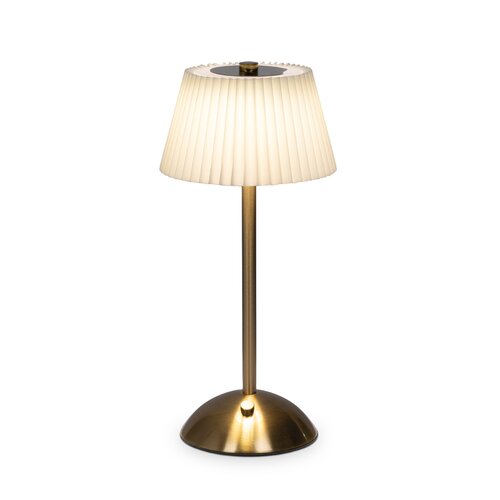 Brightside Tafellamp crème/goud oplaadbaar - Ø 15 x H 30 cm