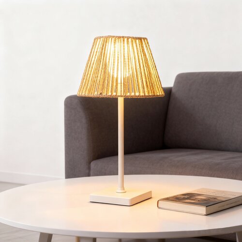 Brightside Tafellamp natural usb-oplaadbaar - D15xH36,5cm - afbeelding 5