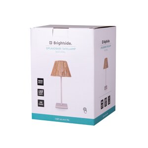 Brightside Tafellamp natural usb-oplaadbaar - D15xH36,5cm - afbeelding 6