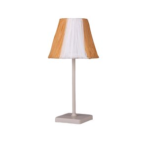 Brightside Tafellamp USB Oplaadbaar - D15xH36,5cm Naturel/Wit - afbeelding 1