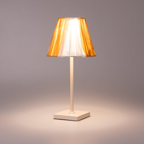 Brightside Tafellamp USB Oplaadbaar - D15xH36,5cm Naturel/Wit - afbeelding 3