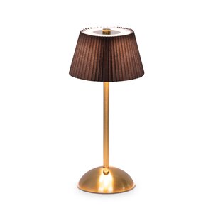Brightside Tafellamp zwart/goud oplaadbaar - Ø 15 x H 30 cm