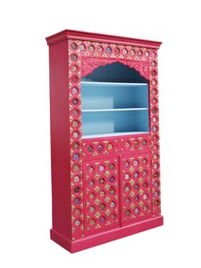 Buffetkast - L120 x D43 x H200cm Fuchsia/Blauw - afbeelding 2