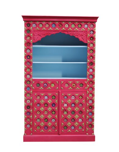 Buffetkast - L120 x D43 x H200cm Fuchsia/Blauw - afbeelding 1