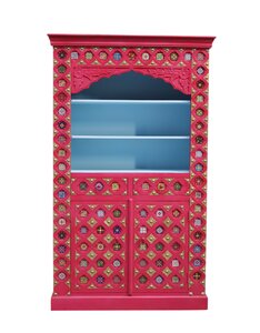 Buffetkast - L120 x D43 x H200cm Fuchsia/Blauw - afbeelding 1
