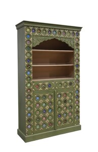 Buffetkast - L120 x D43 x H200cm Olijf/Beige - afbeelding 2