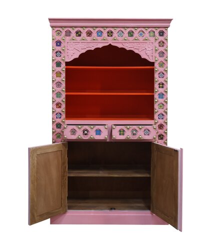 Buffetkast - L120 x D43 x H200cm Oudroze/Koraal - afbeelding 3