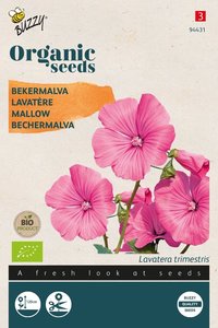 Buzzy® Organic Lavatera, Bekermalva rose/rood  (BIO) - afbeelding 1