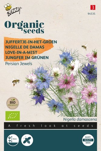 Buzzy® Organic Nigella, Juffertje-in-het groen Persian Jewel - afbeelding 1