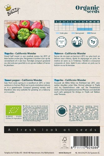 Buzzy® Organic Paprika California Wonder  (BIO) - afbeelding 2