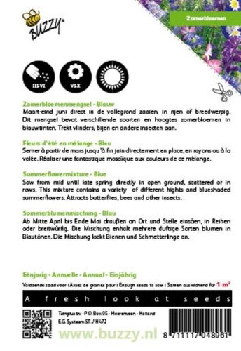 Buzzy® Zomerbloemen Blauwe Tinten - afbeelding 2