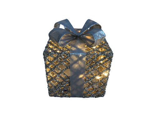Cadeaudoos LED glitter maat L - Champagne