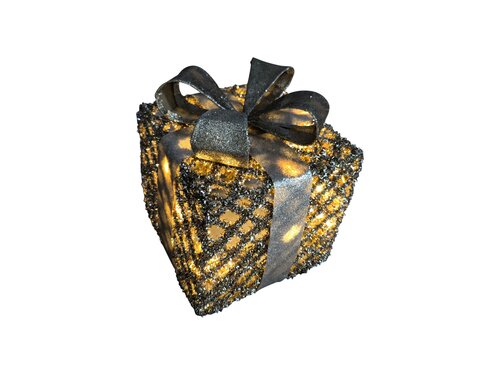Cadeaudoos LED glitter maat M - Champagne