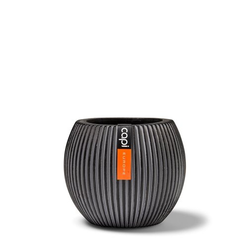 Capi Europe vaas bol Groove 29x26 zwart