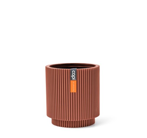 Capi Europe vaas cilinder Groove 23x25 merlot rood