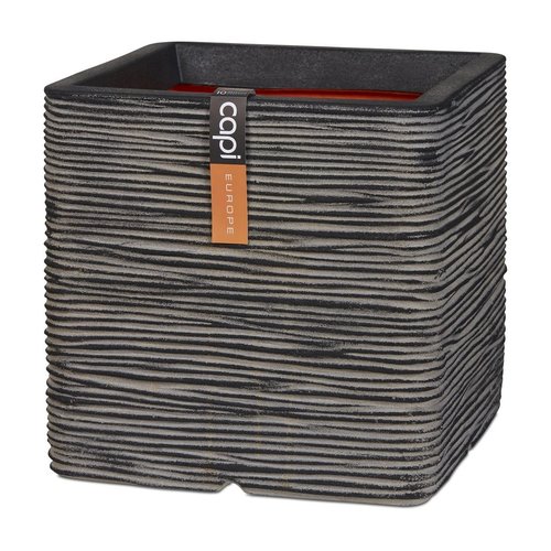 Capi Nature Rib NL pot vierkant Antraciet - 30x30x30cm