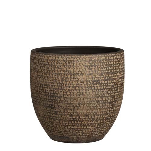 Carrie pot rond bruin - h22xd24cm