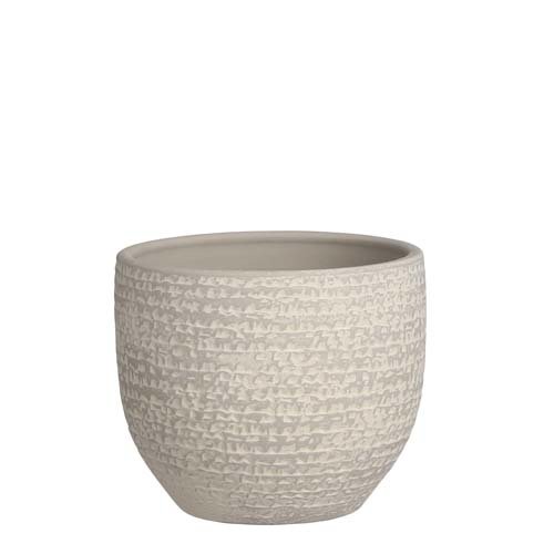 Carrie pot rond l.grijs - h12xd14cm