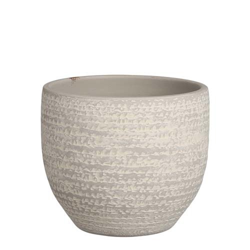 Carrie pot rond l.grijs - h14xd16cm