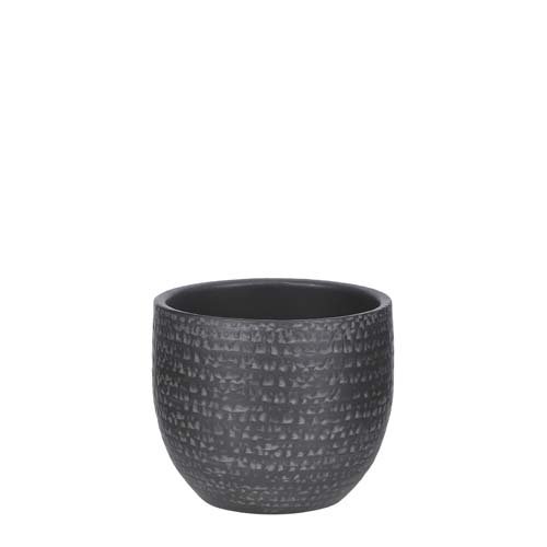 Carrie pot rond zwart - h12xd14cm