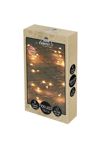 Cascadeverlichting 100led koper cw - afbeelding 1
