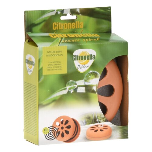 Citronellal Wierook spiraal set Terracotta