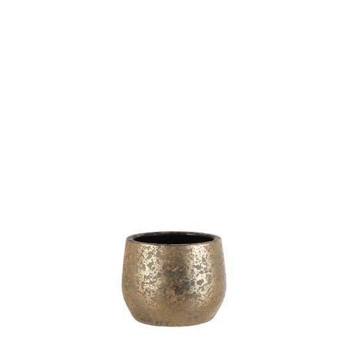 Clemente pot rond goud - h15,5xd19,5cm