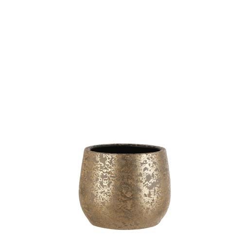 Clemente pot rond goud - h20xd25,5cm