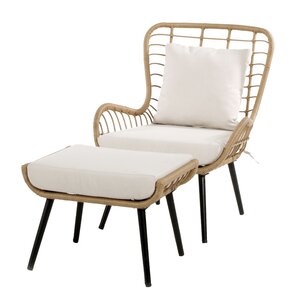 Cocoon vlinderstoel met voetensteun natural
