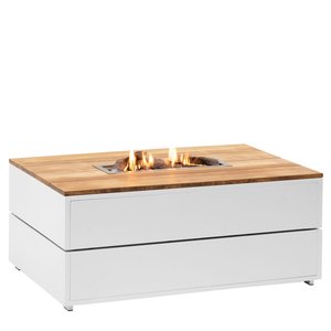 COSIPURE 100x100x48 white/ teak top