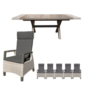 Royal Seasons Costa 6-zits tuinset uitschuifbaar - afbeelding 1