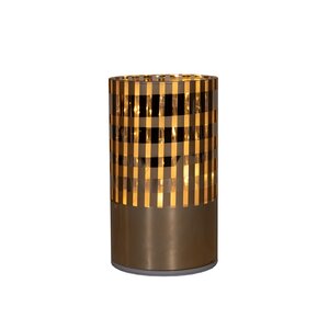 Anna's Collection cylinder glas ruit LED - H 12 x D 9 cm
