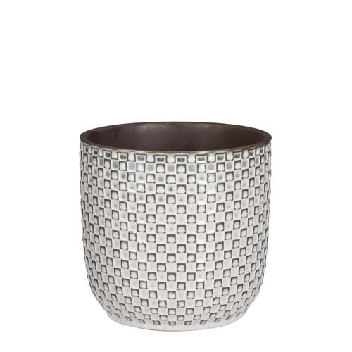 Daan pot rond wit - h17,5xd19cm