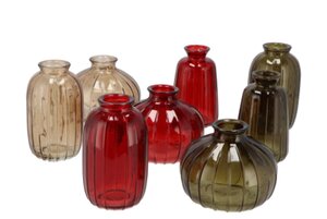 Dayah Cosy Autumn Glass Bottle S/3 7 x 11 cm - afbeelding 1