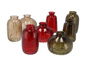 Dayah Cosy Autumn Glass Bottle S/3 7 x 11 cm - afbeelding 1