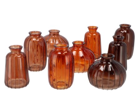 Dayah Earthy Terra Glass Bottle S/3 7 x 11 cm - afbeelding 1