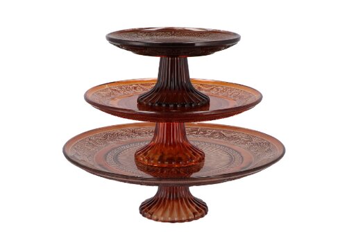 Dayah Earthy Terra Glass Plate On Foot 20 x 8 cm - afbeelding 3