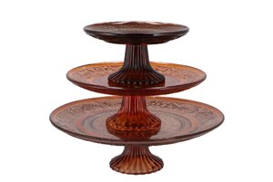 Dayah Earthy Terra Glass Plate On Foot 20 x 8 cm - afbeelding 3